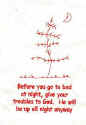 Before you go to bed give your worries to God.  He will be up all night anyway red work stitchery pattern for machine embroidery