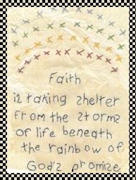 Faith is a rainbow primitive inspirational stitchery