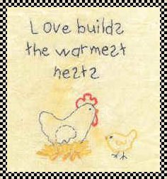 Chicken primitive inspirational stitchery