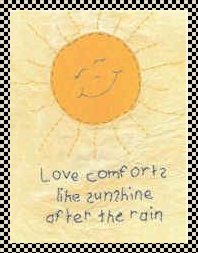 Love comforts primitive inspirational stitchery