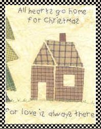Home for Christmas primitive inspirational stitchery