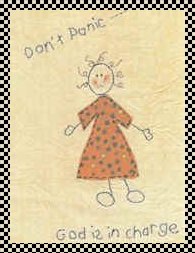 God is in charge primitive inspirational stitchery