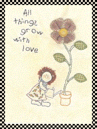 Grow with love primitive inspirational stitchery