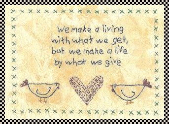 We make a living primitive inspirational stitchery