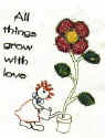 All things grow with love stitchery pattern for machine embroidery